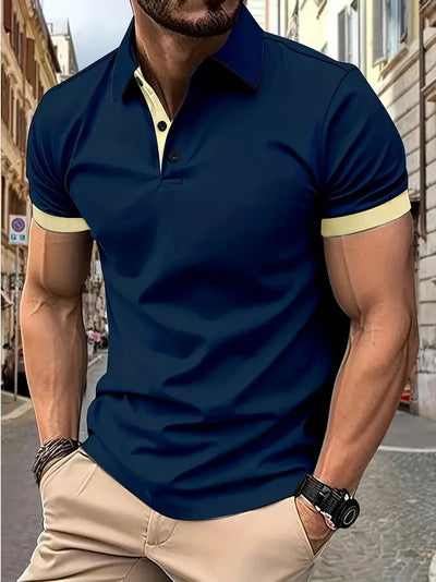 Polo Casual Holgado de Manga Corta Liso para Hombre - Image 18