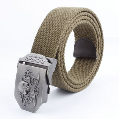 Cinturón Canvas con Hebilla Doble Calavera - Estilo Casual Versátil - Image 16