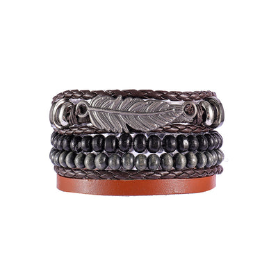 Pulsera de Cuero Auténtico Tejida con Cuentas - Estilo Étnico Retro - Image 33