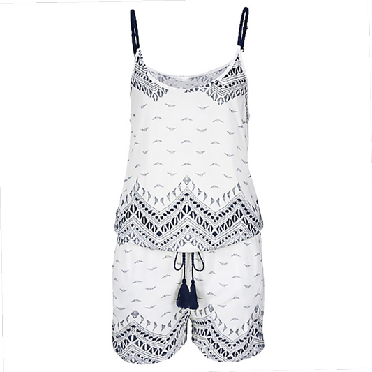 Jumpsuit Estampado con Cintura Elástica Ajustable