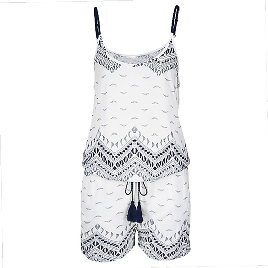 Jumpsuit Estampado con Cintura Elástica Ajustable