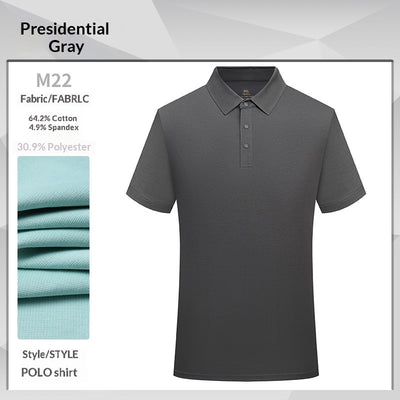 White short-sleeve polo shirt for men, made from a mercerized cotton blend with a three-button placket. - Image 9
