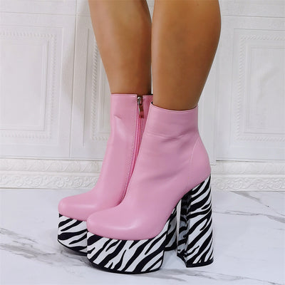 Botas Cortas de Plataforma y Tacón Grueso para Mujer - Tallas Grandes - Image 18