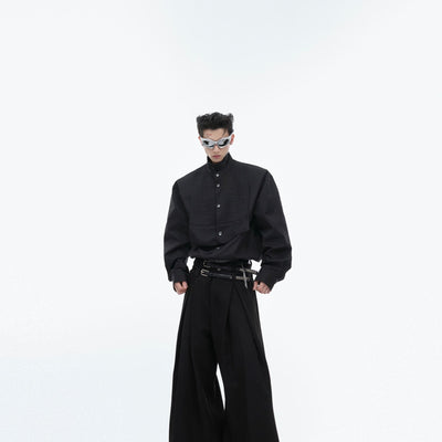 Camisa Estilo Chino Moderno con Cuello Mao y Hebilla - Image 6
