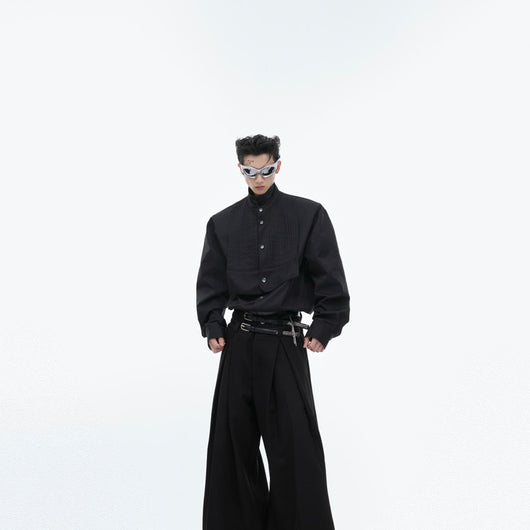 Camisa Estilo Chino Moderno con Cuello Mao y Hebilla - Image 6