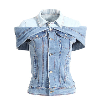 Camisa Denim Ajustada Efecto Reductor con Diseño Moderno - Image 15
