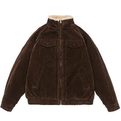 Chaqueta Acolchada Retro con Cuello Parado - Abrigo de Trabajo Holgado - Image 2