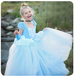 Vestido Princesa Niña Elegante Color Sólido - Image 6