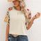 Blusa Tejida Casual Versátil de Manga Corta