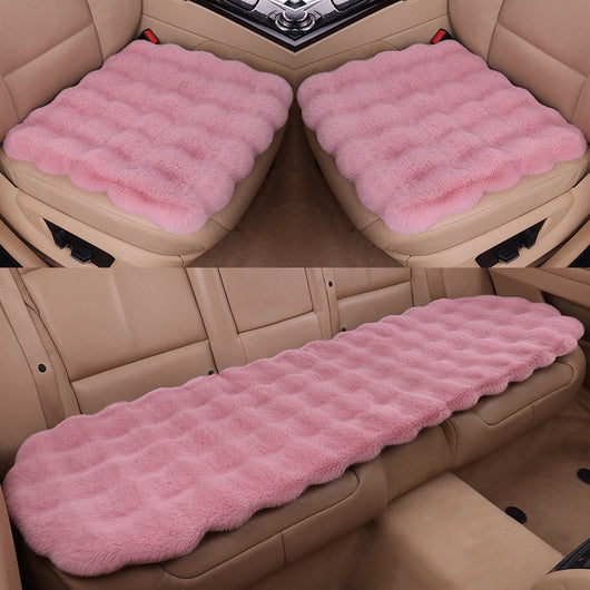 Juego de Cojines para Auto Invierno Terciopelo Burbuja Conejo Peluche sin Respaldo - Image 4