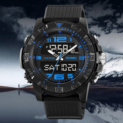 Reloj Deportivo Dual Display Resistente al Agua para Actividades Outdoor