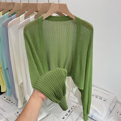 Blusa Protectora Solar con Mangas Farol Huecas y Corte Suelto - Image 4