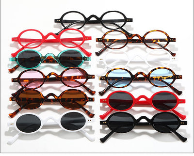 Red small frame round glasses with clear lenses, featuring a retro or steampunk style. - Image 15