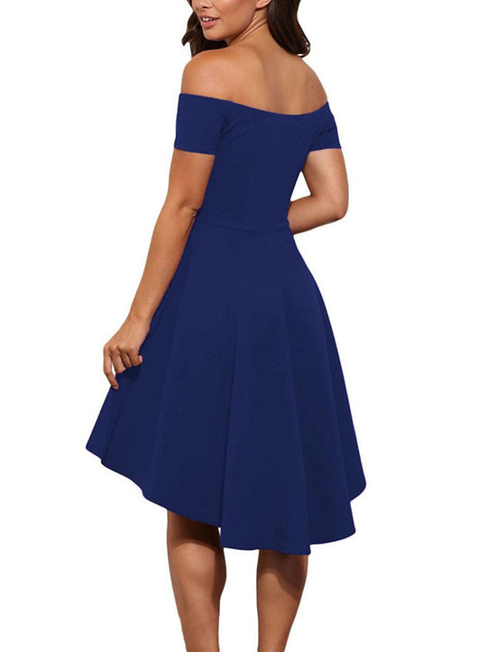 Vestido Asimétrico con Falda Volante y Manga Corta - Image 16