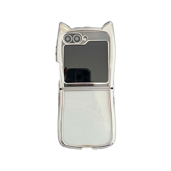 Funda Plegable para Teléfono con Orejas de Gato y Acabado Electrochapado Transparente - Image 5