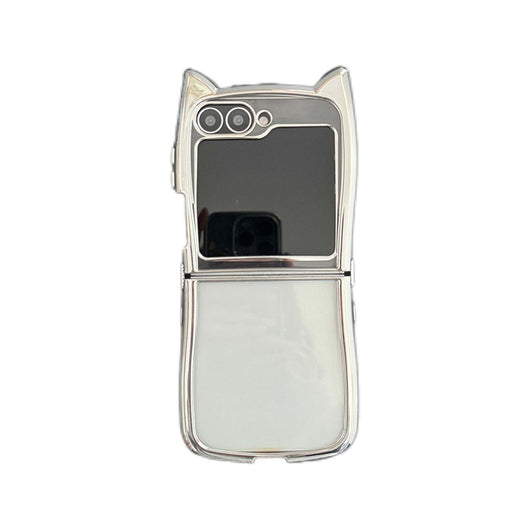 Funda Plegable para Teléfono con Orejas de Gato y Acabado Electrochapado Transparente - Image 5