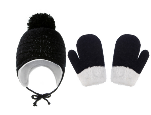 Conjunto de Gorro con Orejeras y Guantes de Lana para Niños en Color Sólido - Image 19