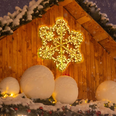 Luz Decorativa LED Copo de Nieve Navideño Blanco Cálido - Image 2