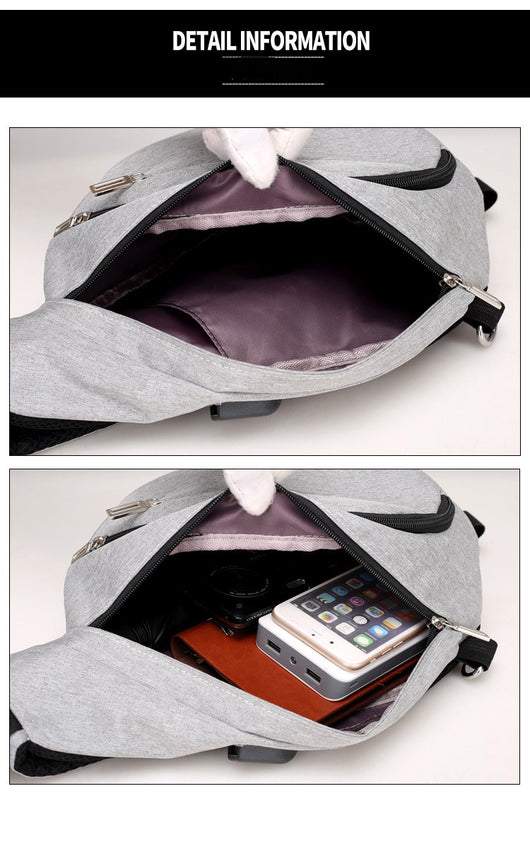 Mochila Bandolera Grande con Carga USB y Tela Transpirable - Image 10
