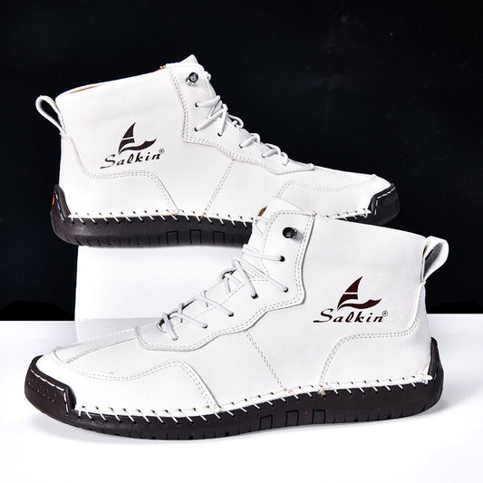 Botas Altas Retro de Cuero - Estilo Casual Urbano