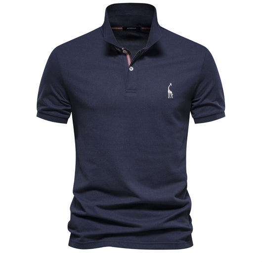 Polo Clásico para Hombre con Bordado de Venado - Diseño Básico Manga Corta