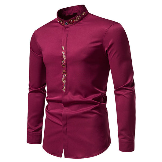 Camisa Casual de Manga Larga con Bordados para Hombre - Image 12