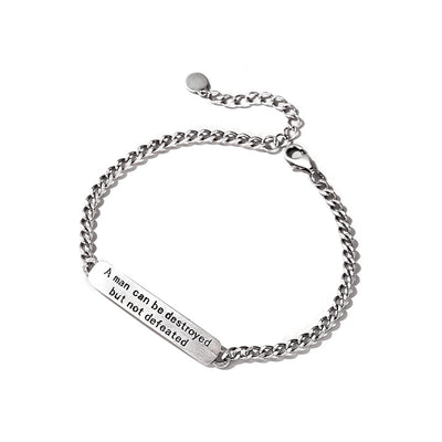 Pulsera de Plata Tailandesa Vintage con Letras para Hombre - Image 3