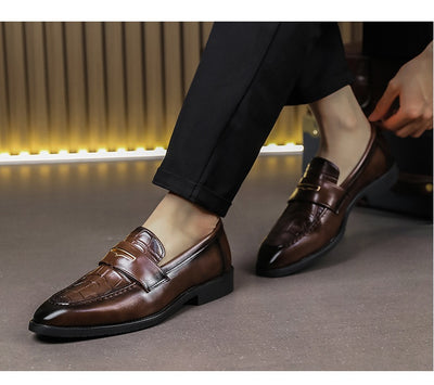 Zapatos Formales de Cuero para Hombre Talla Grande - Diseño Puntiagudo Elegante - Image 9