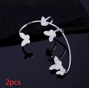 Aretes Mariposa Dorados sin Perforación con Circonitas Brillantes - Image 40