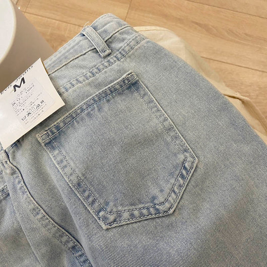 Pantalón Vaquero Vintage Cintura Alta Slim Fit Lavado Claro - Image 3
