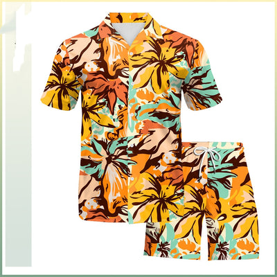 Conjunto Playero Hombre - Camisa y Pantalón Estampado Vacaciones Playa - Image 2