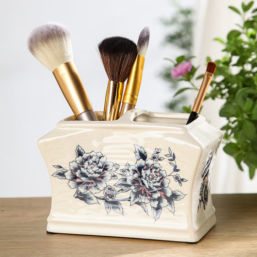 Organizador de Baño Cerámico con Tapa - Porta Cepillos para Parejas - Image 3