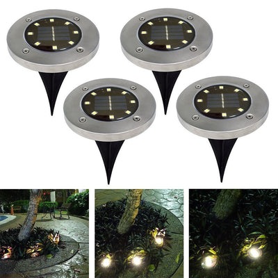 Lámpara Solar Subterránea 8 LED Acero Inoxidable para Jardín - Image 10