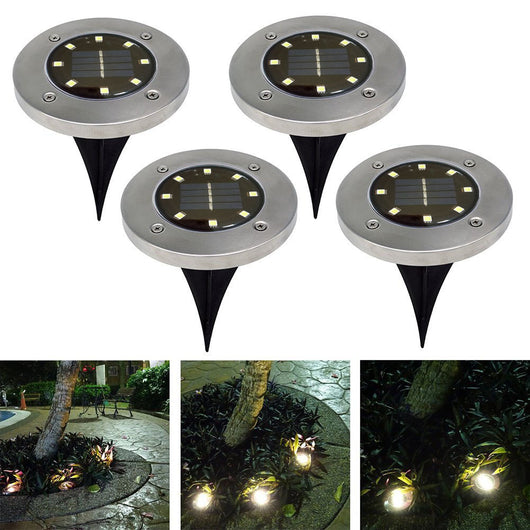 Lámpara Solar Subterránea 8 LED Acero Inoxidable para Jardín - Image 10
