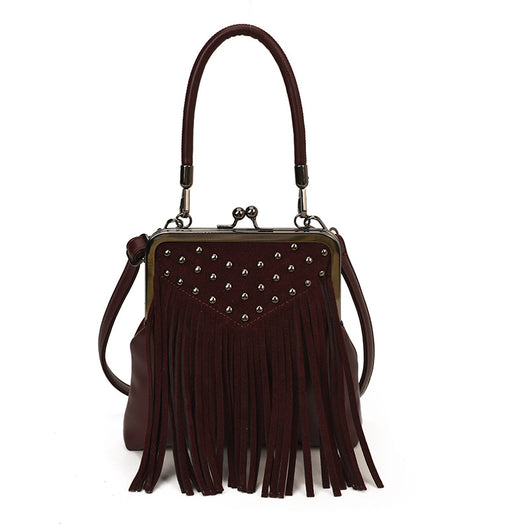 Bolsa Retro de Hombro para Mujer con Remaches y Borlas - Image 7