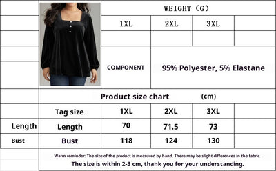 Blusa de Terciopelo Cuello Cuadrado Manga Larga Elegante y Suelta - Image 7