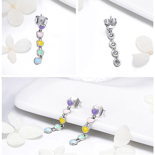 Aretes de Corazón Arcoíris Hipoalergénicos - Image 12