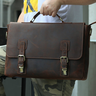 Bolso Bandolera de Cuero Vacuno Estilo Retro