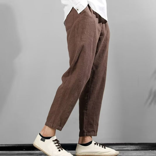 Pantalones Casuales de Lino y Algodón para Hombre - Ajuste Versátil - Image 2