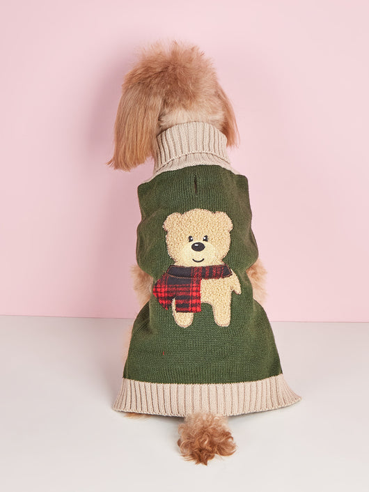 Suéter Militar para Perro Verde Oliva - Diseño Simple Otoño Invierno - Image 14
