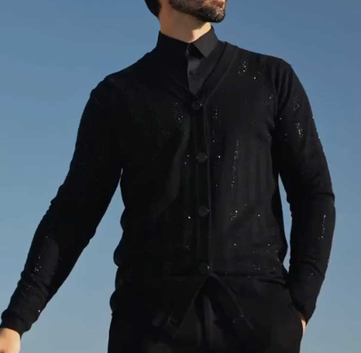 Cardigan de Lentejuelas para Hombre