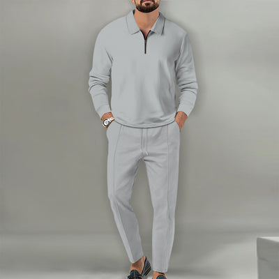 Traje de Pantalón Largo con Cierre y Textura Waffle para Hombre - Image 8