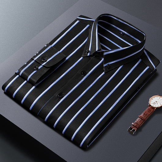 Camisa Casual Ejecutiva Slim Fit con Estampado de Rayas para Hombre - Image 9