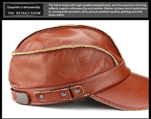 Gorra de Béisbol Unisex Cuero Genuino Estilo Coreano para Otoño e Invierno - Image 17