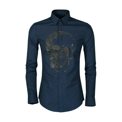 Camisa Manga Larga Calavera Diamante para Hombre - Image 4