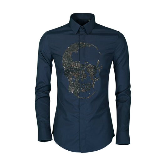 Camisa Manga Larga Calavera Diamante para Hombre - Image 4