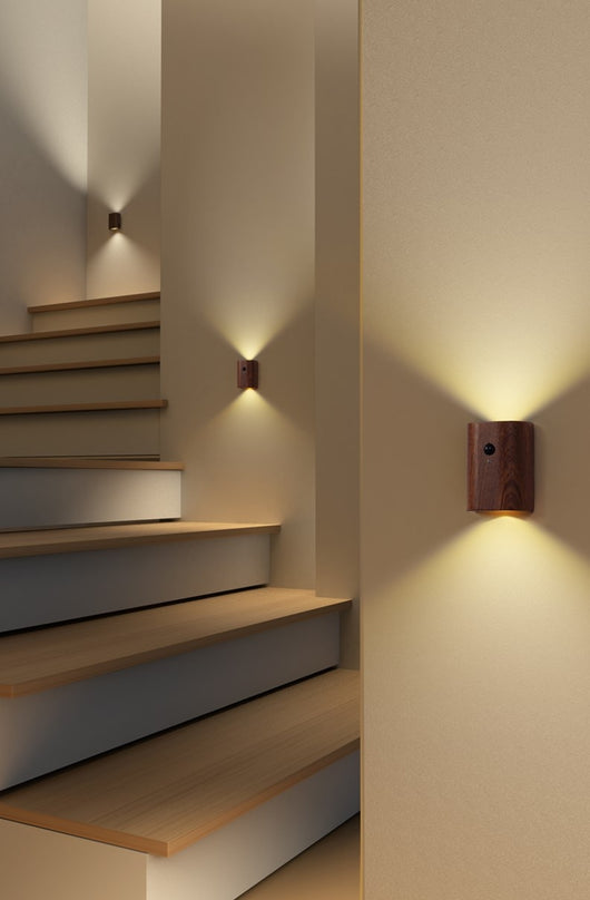 Lámpara LED con Sensor de Movimiento y Diseño de Madera Maciza - Image 16