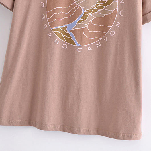 Camiseta Bohemia Retro Estampada para Mujer - Cuello Redondo - Image 16
