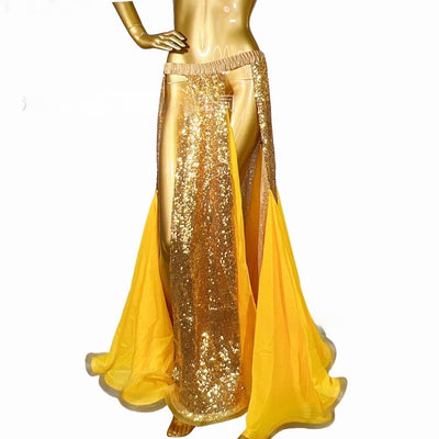 Falda de Baile con Lentejuelas y Abertura Elegante para Mujer - Image 3