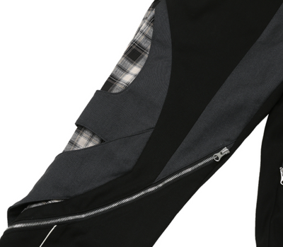 Pantalones Casuales con Cremallera y Costuras a Cuadros - Image 16